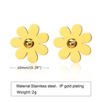 Simple Style Flower Stainless Steel Plating Ear Studs 1 Pair main image 2