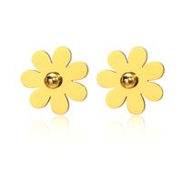 Simple Style Flower Stainless Steel Plating Ear Studs 1 Pair main image 3
