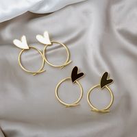 1 Pair Sweet Heart Shape Alloy Plating Women's Ear Studs main image 1