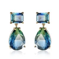 1 Pair Fashion Geometric Artificial Crystal Copper Plating Artificial Crystal Gold Plated Women's Drop Earrings main image 5