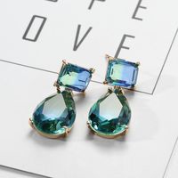 1 Pair Fashion Geometric Artificial Crystal Copper Plating Artificial Crystal Gold Plated Women's Drop Earrings main image 3