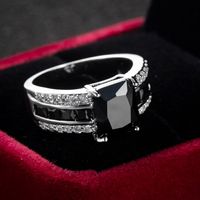 Casual Square Copper Plating Zircon Rings 1 Piece main image 5