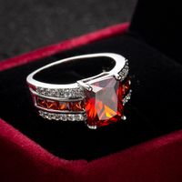 Casual Square Copper Plating Zircon Rings 1 Piece main image 4