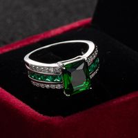 Casual Square Copper Plating Zircon Rings 1 Piece main image 2