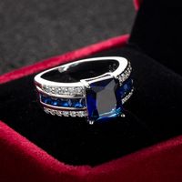 Casual Square Copper Plating Zircon Rings 1 Piece main image 3