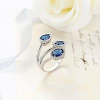 Casual Geometric Copper Plating Zircon Open Ring 1 Piece main image 6