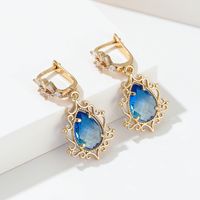 Fashion Geometric Copper Plating Hollow Out Artificial Crystal Earrings 1 Pair sku image 8