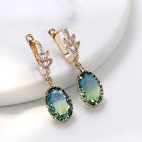 Fashion Geometric Copper Plating Hollow Out Artificial Crystal Earrings 1 Pair sku image 7