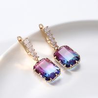 Fashion Geometric Copper Plating Hollow Out Artificial Crystal Earrings 1 Pair main image 3