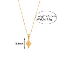 Fashion Rhombus Stainless Steel Titanium Steel Plating Inlay Opal Pendant Necklace 1 Piece main image 5