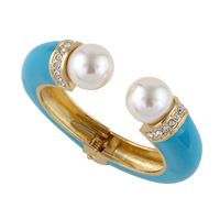 1 Piece Fashion Round Alloy Enamel Plating Inlay Artificial Pearls Artificial Diamond Women's Bangle main image 3