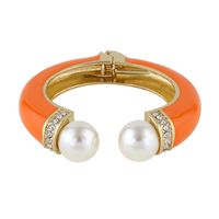 1 Piece Fashion Round Alloy Enamel Plating Inlay Artificial Pearls Artificial Diamond Women's Bangle sku image 6