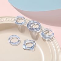 5 Piece Set Simple Style Geometric Transparent Resin Women's Rings main image 2