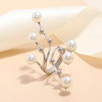 1 Piece Retro Geometric Alloy Plating Artificial Pearls Women's Open Ring main image 3
