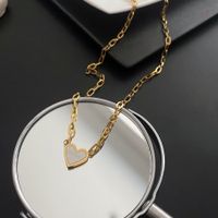 Mode Herzform Titan Stahl Überzug Halskette Mit Anhänger 1 Stück main image 5