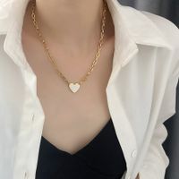 Fashion Heart Shape Titanium Steel Plating Pendant Necklace 1 Piece main image 1