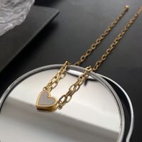 Mode Herzform Titan Stahl Überzug Halskette Mit Anhänger 1 Stück main image 3
