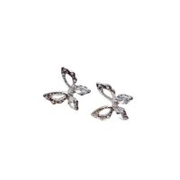 1 Pair Simple Style Butterfly Alloy Inlay Rhinestones Women's Ear Clips Ear Studs main image 2