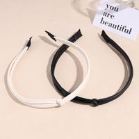 Simple Style Solid Color Leather Hair Band 1 Piece main image 5