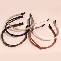 Simple Style Solid Color Leather Hair Band 1 Piece main image 1