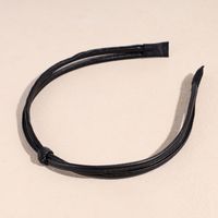 Simple Style Solid Color Leather Hair Band 1 Piece sku image 1