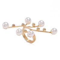 1 Piece Retro Geometric Alloy Plating Artificial Pearls Women's Open Ring sku image 1