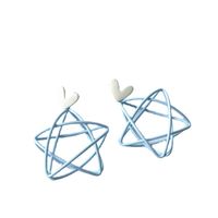 1 Pair Simple Style Star Heart Shape Metal Hollow Out Valentine's Day Women's Drop Earrings main image 4