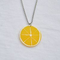 Fashion Fruit Stainless Steel Resin Plating Pendant Necklace 1 Piece sku image 6