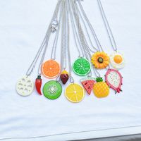 Fashion Fruit Stainless Steel Resin Plating Pendant Necklace 1 Piece main image 1