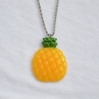 Fashion Fruit Stainless Steel Resin Plating Pendant Necklace 1 Piece sku image 9