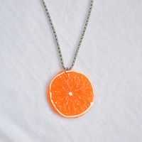 Fashion Fruit Stainless Steel Resin Plating Pendant Necklace 1 Piece sku image 3
