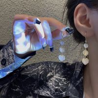 Fashion Heart Shape Copper Plating Inlay Opal Zircon Drop Earrings 1 Pair main image 2