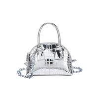 Women's Medium Pu Leather Solid Color Fashion Shell Zipper Crossbody Bag Dome Bag Chain Bag main image 2