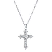 Fashion Cross Sterling Silver Plating Zircon Pendant Necklace sku image 1