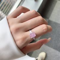 Luxurious Square Sterling Silver Plating Zircon Rings main image 2