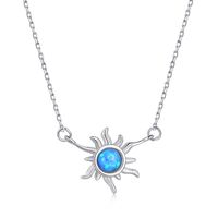 Fashion Sun Silver Plating Inlay Opal Stone Necklace 1 Piece main image 3