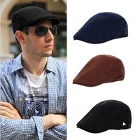 Men's Fashion Solid Color Beret Hat main image 6