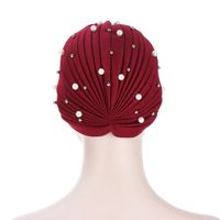 Women's Fashion Solid Color Pearl Eaveless Beanie Hat main image 3