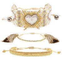 1 Set Fashion Heart Shape Mixed Materials Unisex Bracelets sku image 2