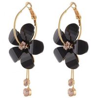 1 Pair Sweet Flower Arylic Alloy Plating Inlay Rhinestones Women's Drop Earrings main image 4