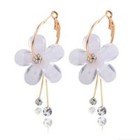 1 Pair Sweet Flower Arylic Alloy Plating Inlay Rhinestones Women's Drop Earrings main image 3
