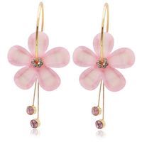 1 Pair Sweet Flower Arylic Alloy Plating Inlay Rhinestones Women's Drop Earrings main image 2