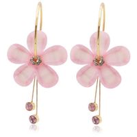 1 Pair Sweet Flower Arylic Alloy Plating Inlay Rhinestones Women's Drop Earrings sku image 4