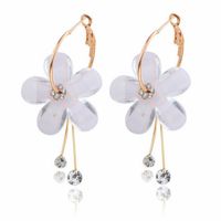 1 Pair Sweet Flower Arylic Alloy Plating Inlay Rhinestones Women's Drop Earrings sku image 3