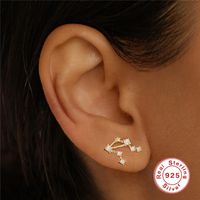 Sweet Geometric Sterling Silver Plating Artificial Rhinestones Ear Studs 1 Piece main image 5