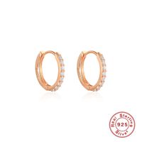 1 Par Moda Geométrico Enchapado Plata Esterlina Circón Aretes sku image 17