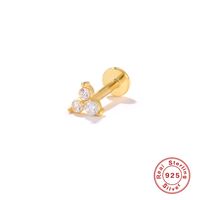 1 Pieza Moda Estrella Luna Relámpago Plata Esterlina Embutido Circón Pendientes sku image 3