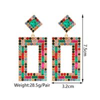 1 Pair Fashion Rectangle Alloy Inlay Rhinestones Women's Drop Earrings main image 6