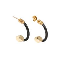 Fashion Circle Stainless Steel Inlay Artificial Gemstones Rings Bracelets Earrings 1 Piece 1 Pair sku image 9