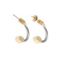 Fashion Circle Stainless Steel Inlay Artificial Gemstones Rings Bracelets Earrings 1 Piece 1 Pair sku image 7